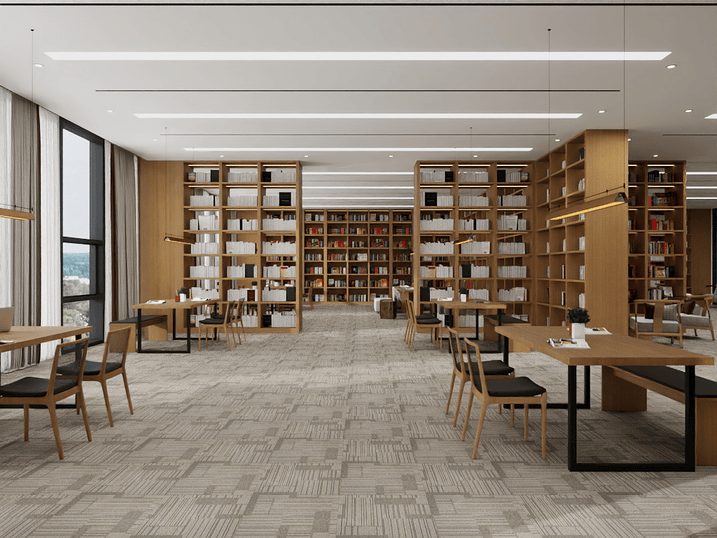 Madison 7608 carpet tile in a library and study space