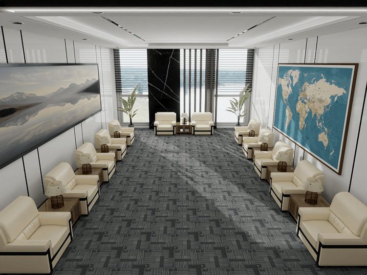 Portland 7971 carpet tile in an executive lounge