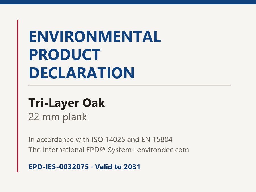 Cover page of the Tri-Layer Oak — 22 mm plank Environmental Product Declaration